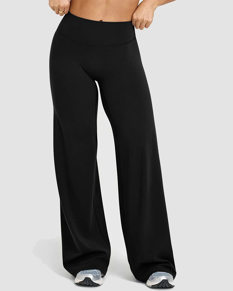 High-Waisted Elastic Wide-Leg Lounge Yoga Pants