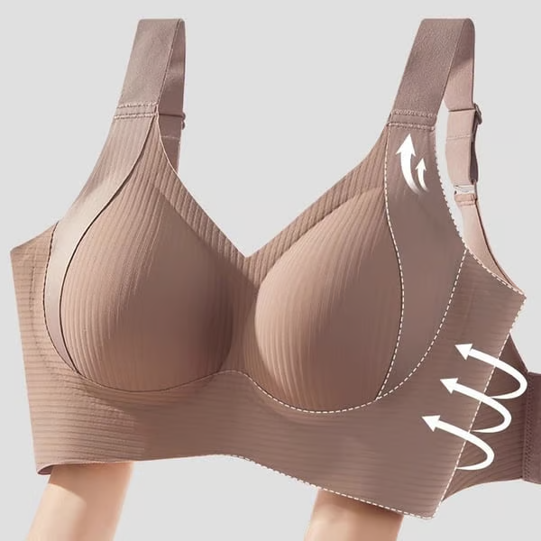 Women's Ribbed Push Up Adjustable Wireless Bra