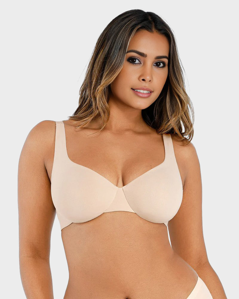 Underwire Adjustable Deep V-neck Bra