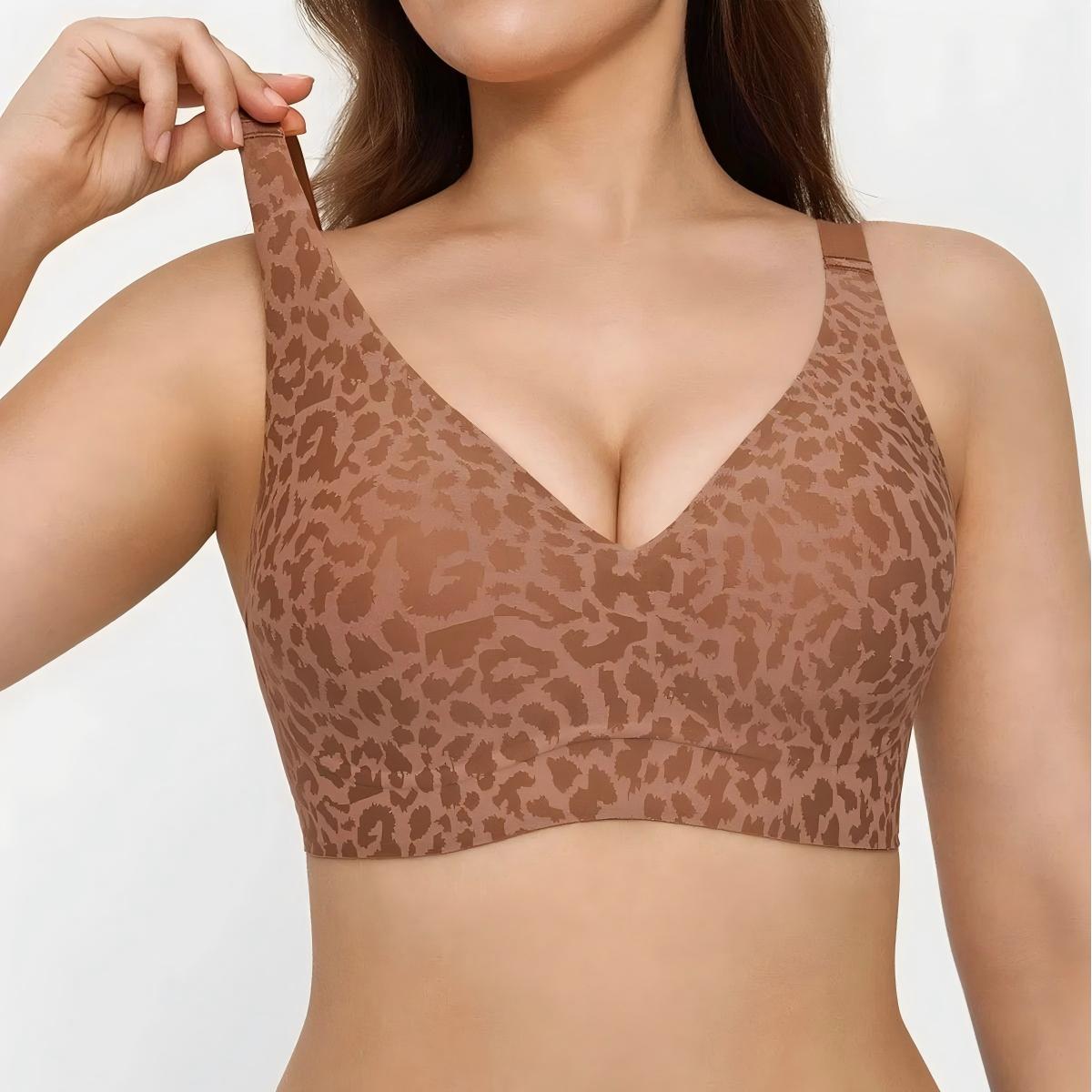 Seamless Wireless Jelly Leopard Contour Support Bra