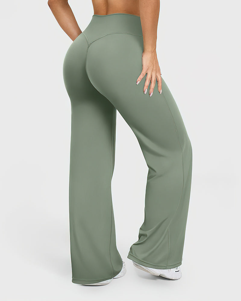 High-Waisted Elastic Wide-Leg Lounge Yoga Pants