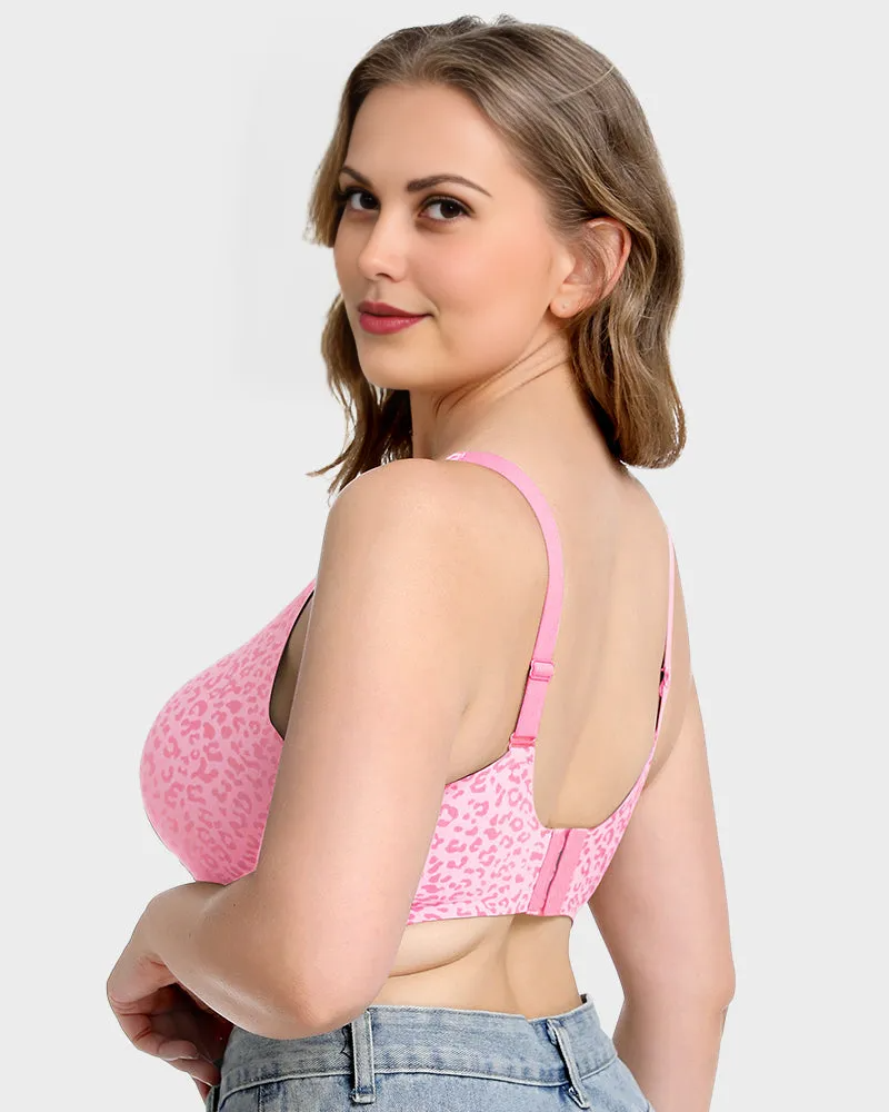 Wireless Leopard V-Neck Contour Bra