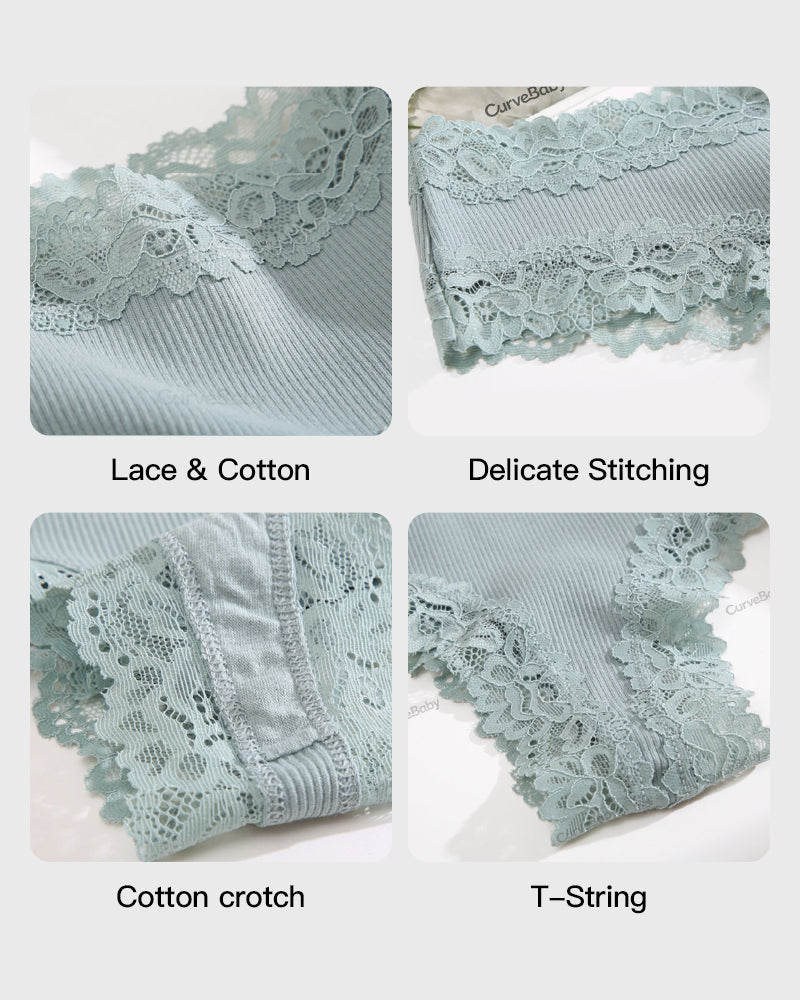 Cotton Lace Low Rise Brazilian Bikini(6-pack)