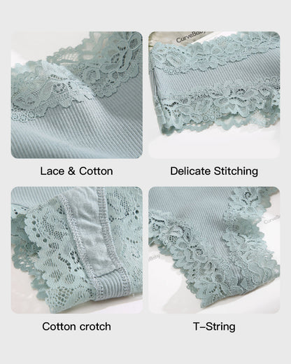 Cotton Lace Low Rise Brazilian Bikini(6-pack)