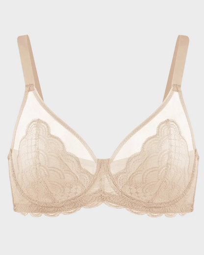 Mermaid Scales Lace Plus Size Minimizer Bra