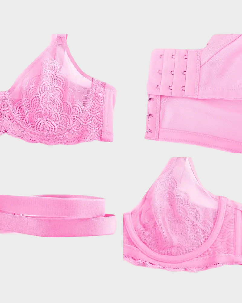 Mermaid Scales Lace Plus Size Minimizer Bra