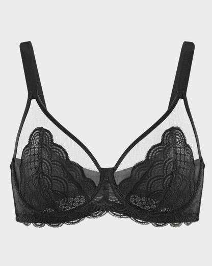 Mermaid Scales Lace Plus Size Minimizer Bra