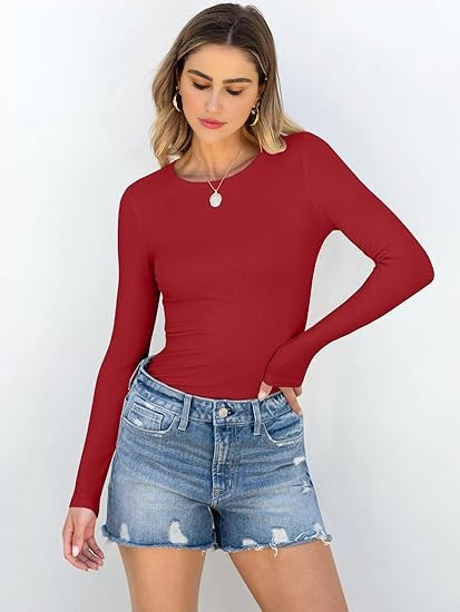 Women’s Ribbed Long Sleeve Basic Tee