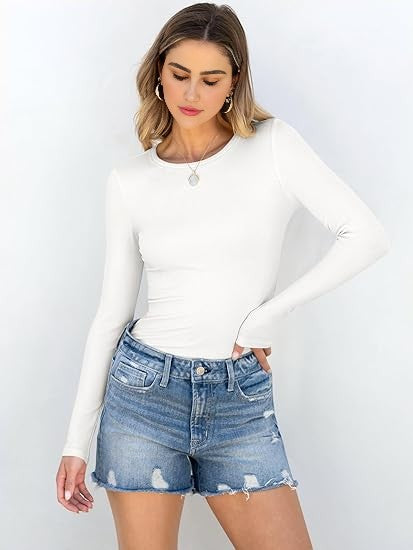 Women’s Ribbed Long Sleeve Basic Tee