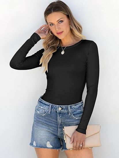 Women’s Ribbed Long Sleeve Basic Tee