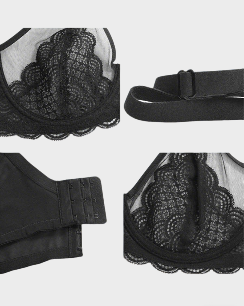 Mermaid Scales Lace Plus Size Minimizer Bra