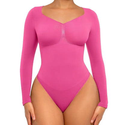 Seamless Long Sleeve Thong Bodysuit
