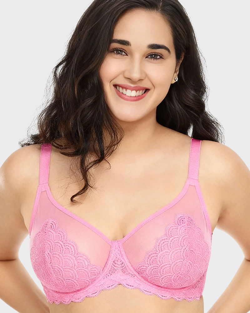 Mermaid Scales Lace Plus Size Minimizer Bra