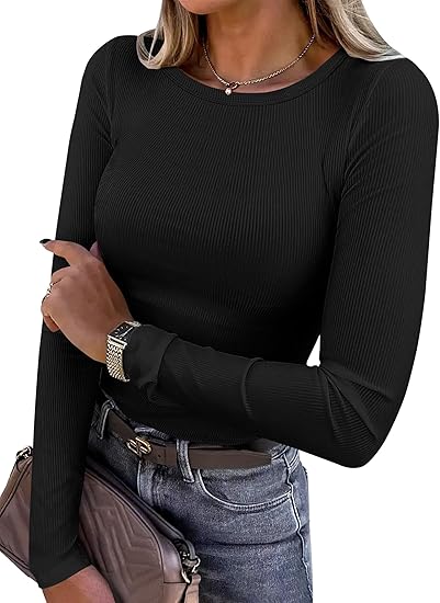 Women’s Ribbed Long Sleeve Basic Tee