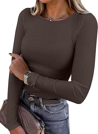 Women’s Ribbed Long Sleeve Basic Tee