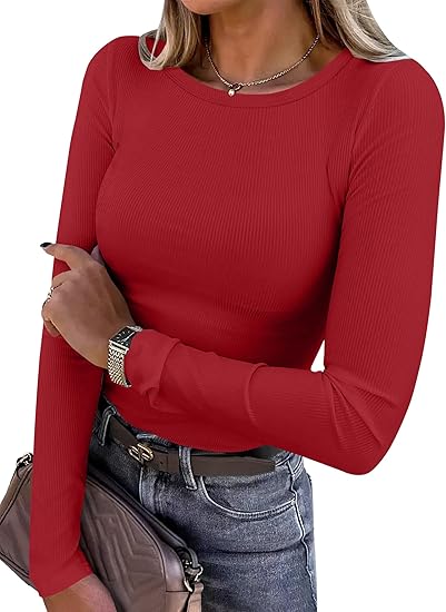 Women’s Ribbed Long Sleeve Basic Tee