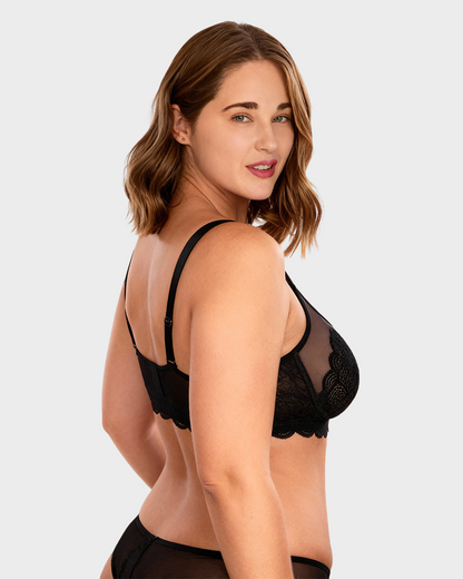 Mermaid Scales Lace Plus Size Minimizer Bra