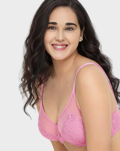 Mermaid Scales Lace Plus Size Minimizer Bra