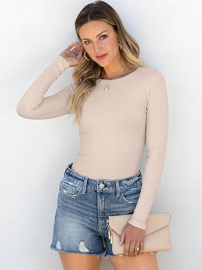 Women’s Ribbed Long Sleeve Basic Tee