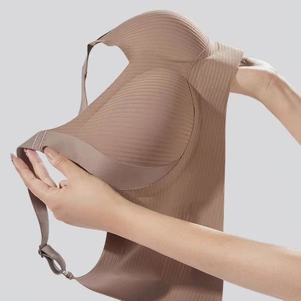Women's Ribbed Push Up Adjustable Wireless Bra
