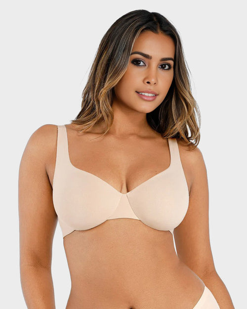 Underwire Adjustable Deep V-neck Bra