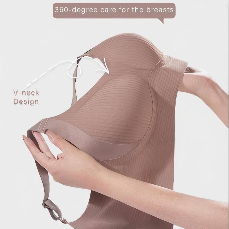 Women's Ribbed Push Up Adjustable Wireless Bra