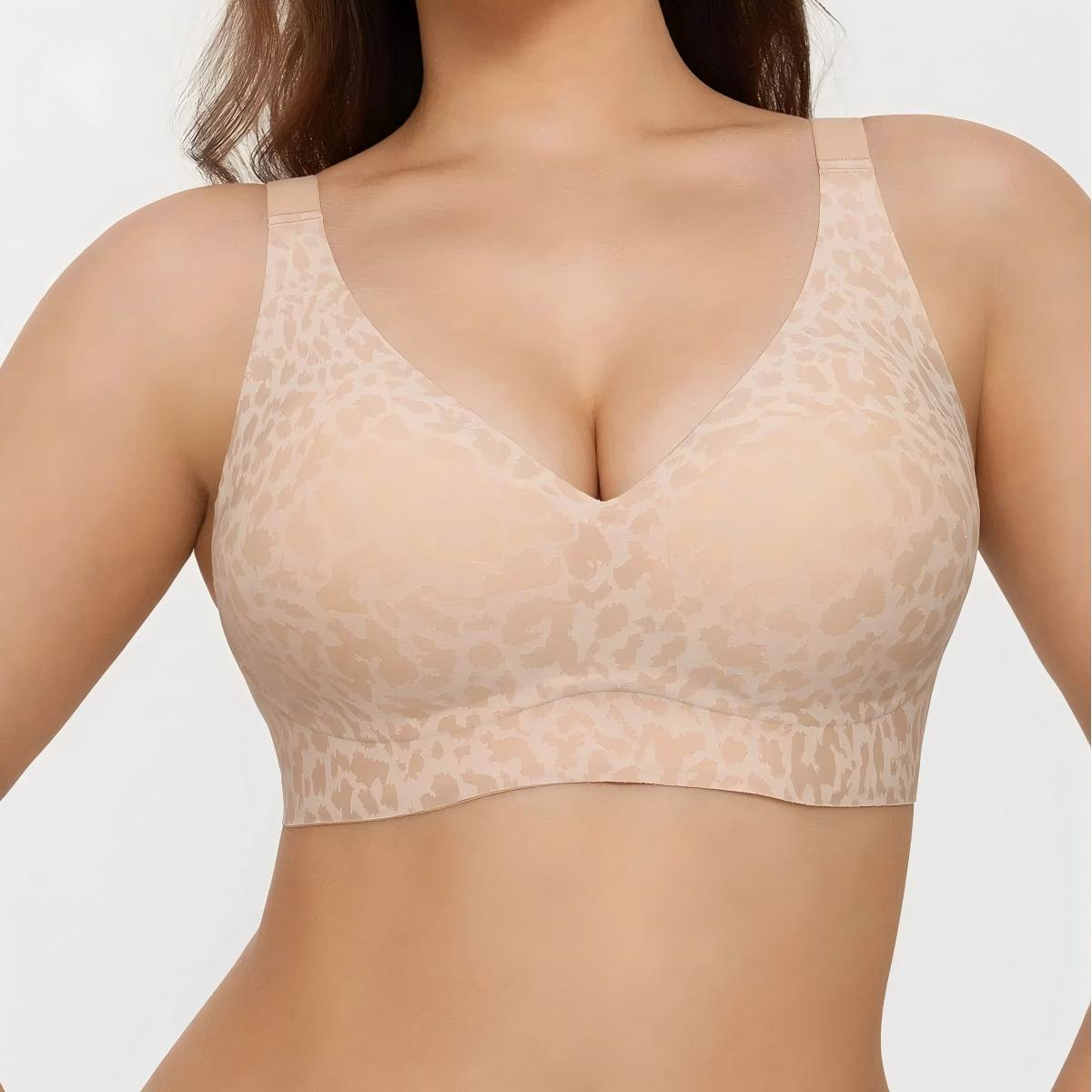 Seamless Wireless Jelly Leopard Contour Support Bra