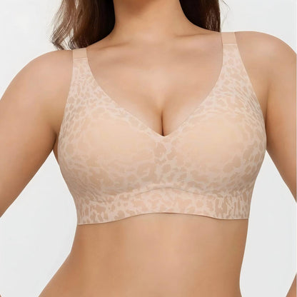 Seamless Wireless Jelly Leopard Contour Support Bra