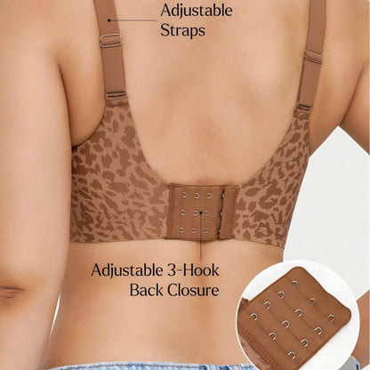 Seamless Wireless Jelly Leopard Contour Support Bra