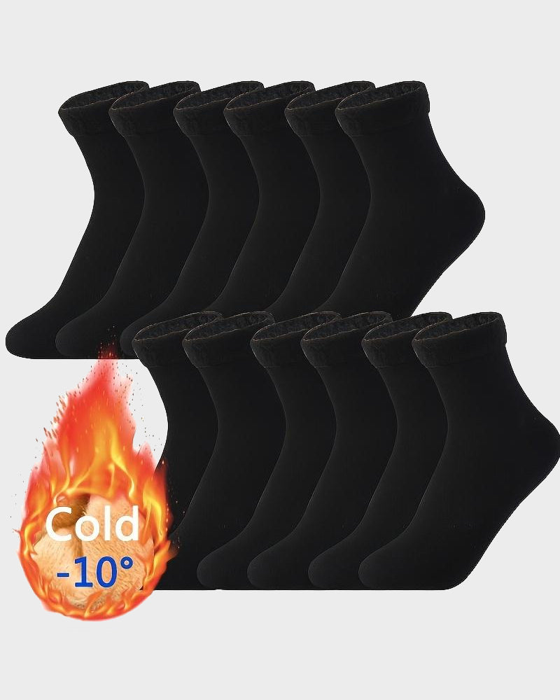 Ultra-Warm Fleece-Lined Winter Socks (6 Pairs)