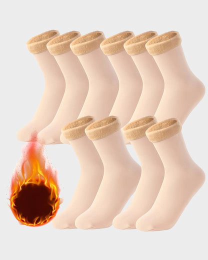 Ultra-Warm Fleece-Lined Winter Socks (6 Pairs)