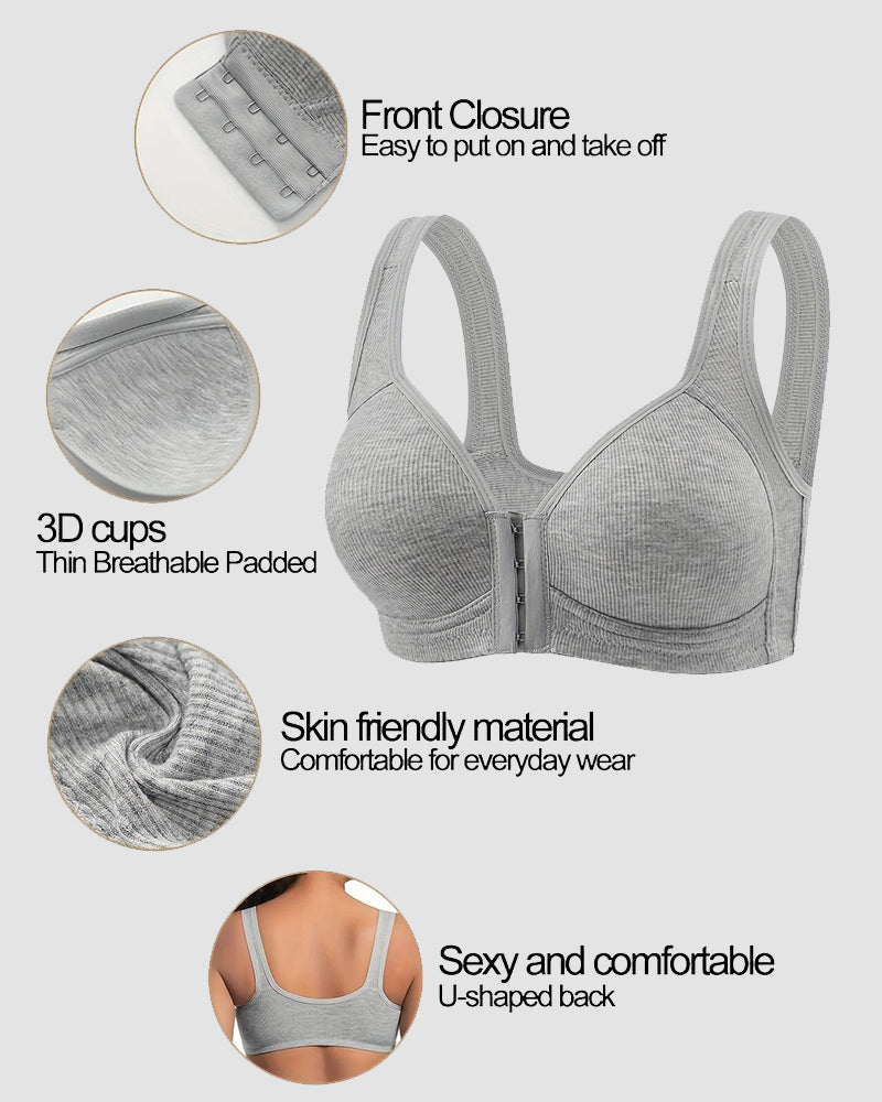 Easy-On Front Closure Wireless Support Bra