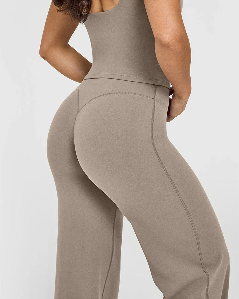 High-Waisted Elastic Wide-Leg Lounge Yoga Pants