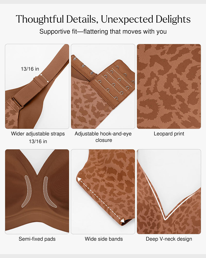 Seamless Deep V Push-Up Wireless Bra