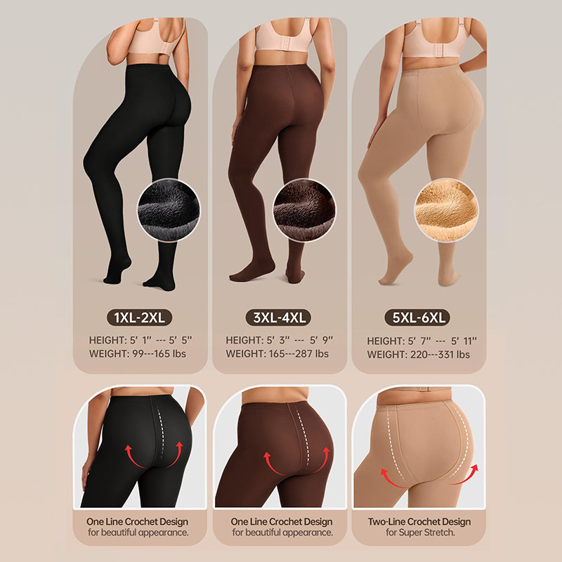 BOGO Sheer Fleece Lined Leggings – Ultra-Warm, High-Waisted Winter Tights