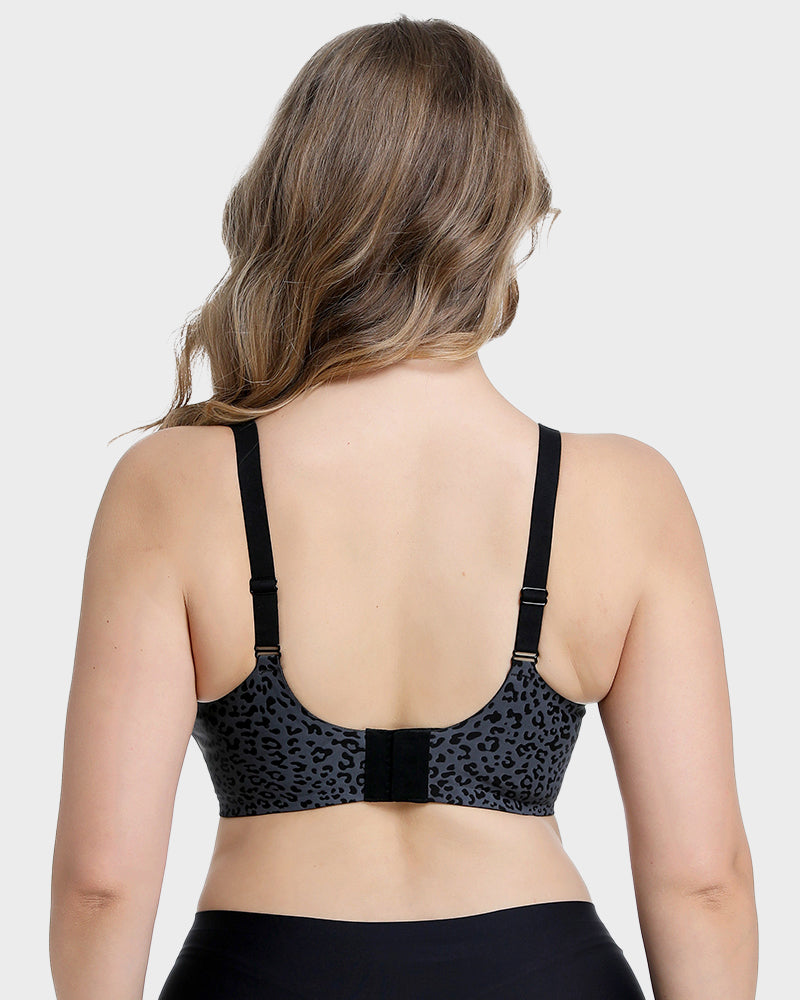 Wireless Leopard V-Neck Contour Bra