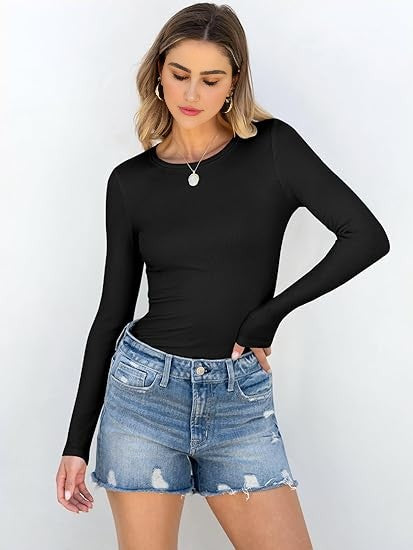 Women’s Ribbed Long Sleeve Basic Tee