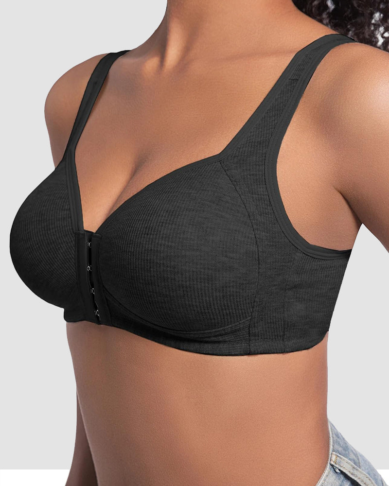 Easy-On Front Closure Wireless Support Bra