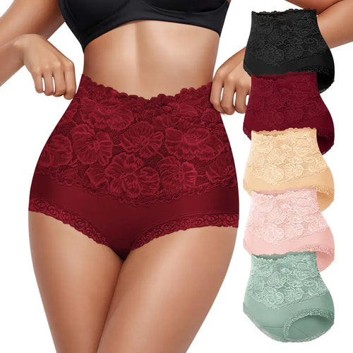 High Waist Cotton Panties – Soft, Breathable & Flattering Lace Briefs