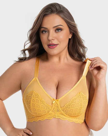 Mermaid Scales Lace Plus Size Minimizer Bra